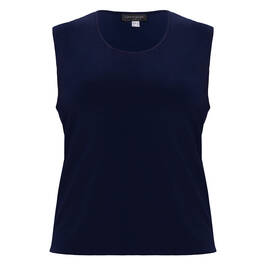 Georgedé Satin Jersey Vest Navy - Plus Size Collection