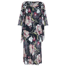 KIRSTEN KROG FLORAL PRINT GOWN AND CAPE - Plus Size Collection