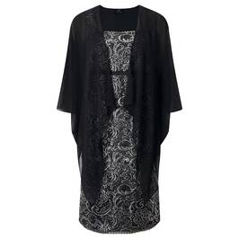 KIRSTEN KROG METALLIC LACE DRESS WITH CHIFFON SHRUG - Plus Size Collection