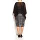 KIRSTEN KROG METALLIC LACE DRESS WITH CHIFFON SHRUG