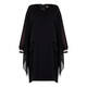 KIRSTEN KROG CAPE DRESS DIAMANTE CUFF BLACK