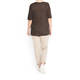 PER TE BY KRIZIA ROUND NECK TOP WITH LINEN LEOPARD DETAIL