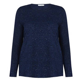 LUISA VIOLA STRETCH JERSEY LUREX TOP BLUETTE - Plus Size Collection
