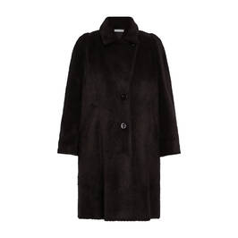 LUISA VIOLA BLACK FAUX-FUR COAT  - Plus Size Collection