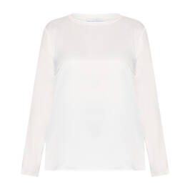 Luisa Viola Scoop Neck Top White  - Plus Size Collection