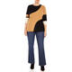Luisa Viola Colour Block Sweater Black and Camel