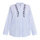 Luisa Viola Embroidered Cotton Striped Shirt 