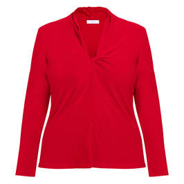 Luisa Viola Crepe Jersey Top Red  - Plus Size Collection