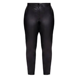 Luisa Viola Faux Leather Trouser Black  - Plus Size Collection