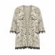 LUISA VIOLA FRINGED CARDIGAN NATURAL AND BLACK
