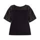 LUISA VIOLA COTTON AND JERSEY TOP BLACK