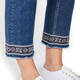 LUISA VIOLA EMBROIDERED HEM JEANS