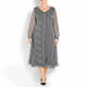 MARINA RINALDI SILK  CHIFFON PRINCE OF WALES CHECK DRESS