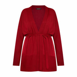 Marina Rinaldi Wool Blend Wrap Cardigan Red - Plus Size Collection