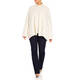 Marina Rinaldi Wool Mix Beaded Cable-Knit Sweater Ivory