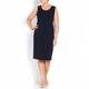 Marina Rinaldi navy sheath DRESS optional sleeves