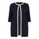 MARINA RINALDI NAVY LONGLINE JACKET WITH WHITE TIPPING