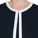 MARINA RINALDI NAVY LONGLINE JACKET WITH WHITE TIPPING