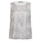 Marina Rinaldi Satin Top With Lace And Sequin Embroidery Silver