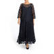 MARINA RINALDI NAVY EMBROIDERED TULLE POLKA DOT TOP