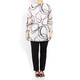 MARINA RINALDI SPLIT ARM WHITE AND BLACK TUNIC