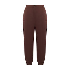 Persona by Marina Rinaldi Satin Cargo Trouser Chocolate  - Plus Size Collection