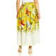 Marina Rinaldi Lined Cotton Poplin Botanical Print Skirt 