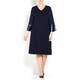 MARINA RINALDI NAVY RIB KNIT DRESS