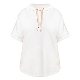 Marina Rinaldi Lurex Trim Jersey Hoodie Cream - Plus Size Collection
