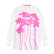 Marina Rinaldi Embroidered Graphic Print Cotton Shirt White and Pink