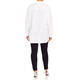 Marina Rinaldi Embroidered Graphic Print Cotton Shirt White and Pink