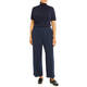 Marina Rinaldi Wide Leg Viscose Blend Trousers Navy 