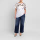 Marina Rinaldi Pure Cotton Foil Print T-Shirt White 