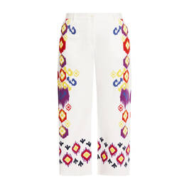 Marina Rinaldi Wide Leg Cotton Printed Trouser - Plus Size Collection