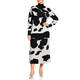 Marina Rinaldi Abstract Animal Print Sweater Black and Chalk