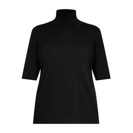 Marina Rinaldi Black Short Sleeve Polo Neck - Plus Size Collection