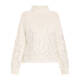 Marina Rinaldi Wool Mix Beaded Cable-Knit Sweater Ivory