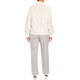 Marina Rinaldi Wool Mix Beaded Cable-Knit Sweater Ivory