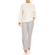 Marina Rinaldi Wool Mix Beaded Cable-Knit Sweater Ivory