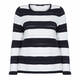 MARINA RINALDI NAVY AND WHITE STRIPE SWEATER