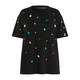Marina Rinaldi Jewel Embellished Cotton T-Shirt Black