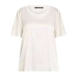 Marina Rinaldi Satin Front T-Shirt White  - Plus Size Collection
