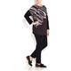 MARINA RINALDI PRINTED BLACK TUNIC WITH JERSEY BACK