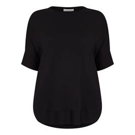 MARINA RINALDI VISCOSE TOP KIMONO SLEEVE BLACK - Plus Size Collection