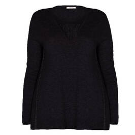 ELENA MIRO BLACK SWEATER WITH DIAMANTE DETAIL  - Plus Size Collection