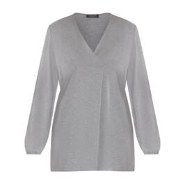 ELENA MIRO STRETCH JERSEY TOP GREY - Plus Size Collection
