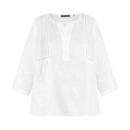 ELENA MIRO WHITE TUNIC LINEN - Plus Size Collection