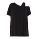ELENA MIRO ASYMMETRIC COLD SHOULDER TUNIC BLACK