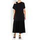 ELENA MIRO ASYMMETRIC COLD SHOULDER TUNIC BLACK