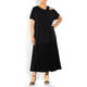 ELENA MIRO FLARE JERSEY SKIRT BLACK 